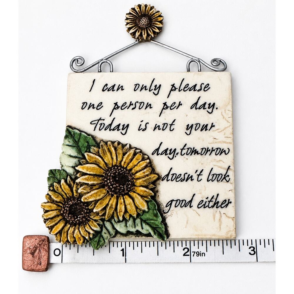 History & Heraldry Sunflower Funny Hanging Wall Plaque magnet sign - Picture 3 of 4